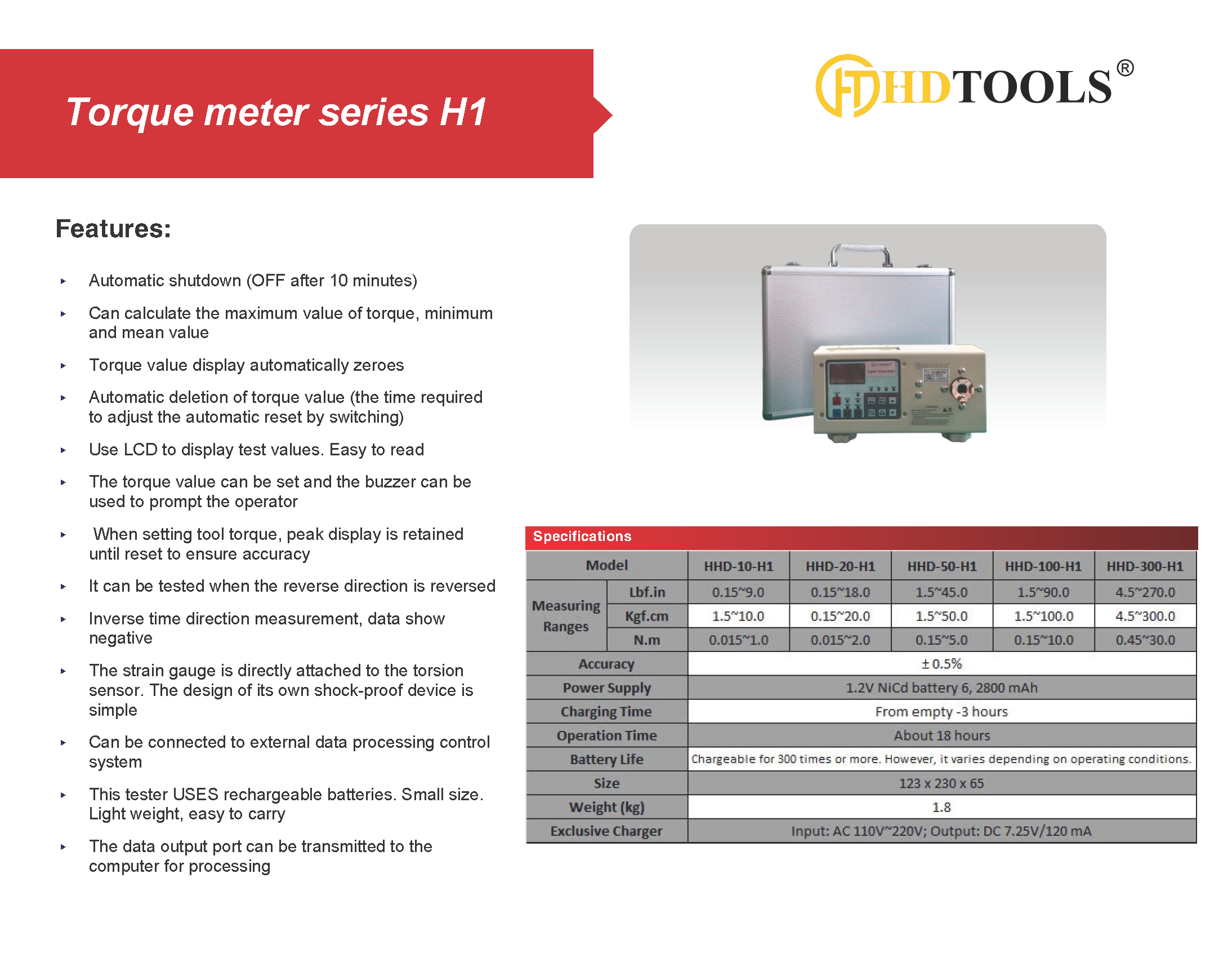 Máy đo lực siết HDTOOLS Series H1 Máy đo lực siết HDTOOLS Series H1