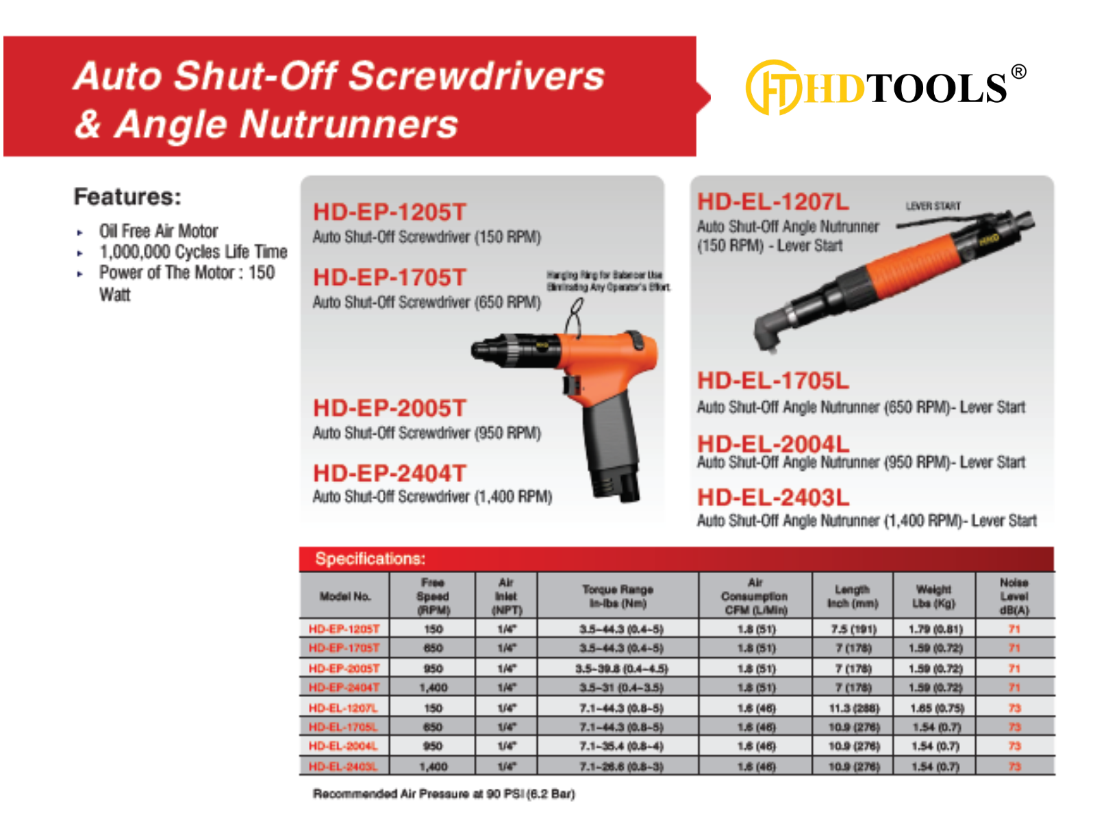 Máy bắn vít khí nén HD-EP & HD-EL